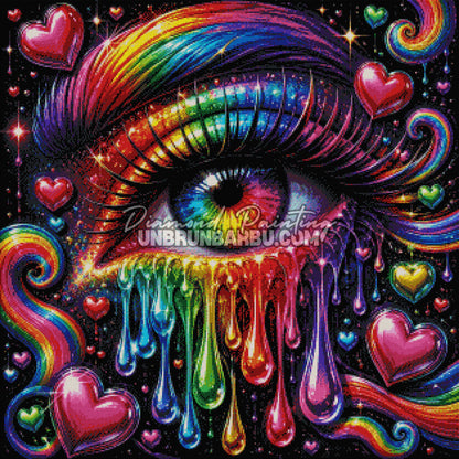 diamond painting oeil des emotions 80x80 rendu diamante detaille effet peinture coloree