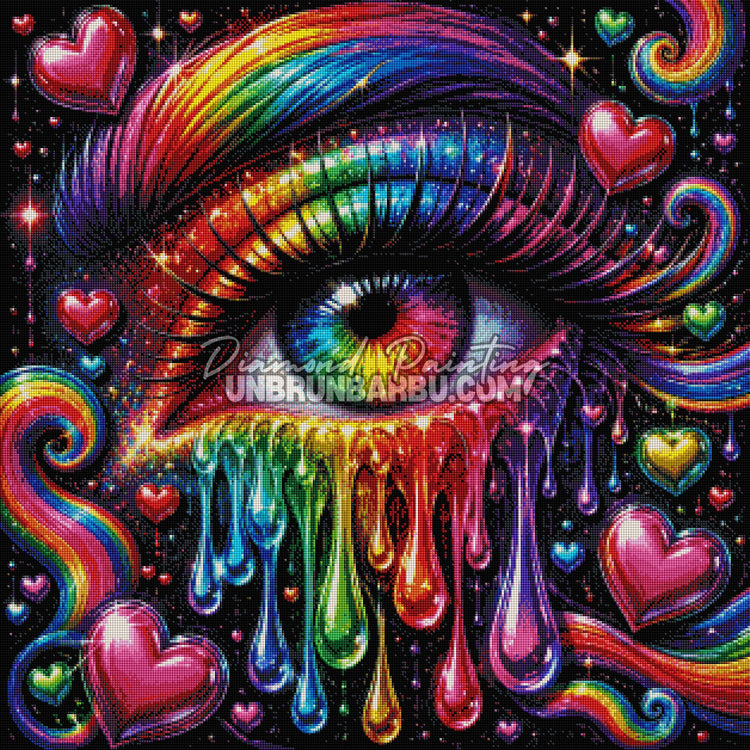 diamond painting oeil des emotions 80x80 rendu diamante detaille effet peinture coloree