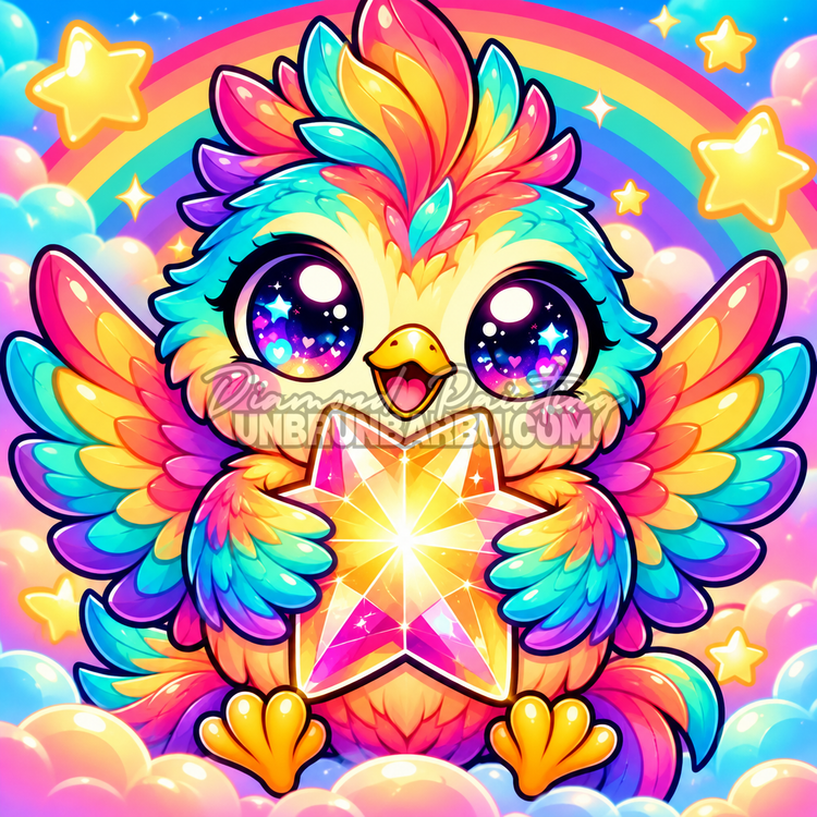 Diamond Painting – L’Oiseau Gardien de l’Étoile – 100 Cristaux - 60x60 cm