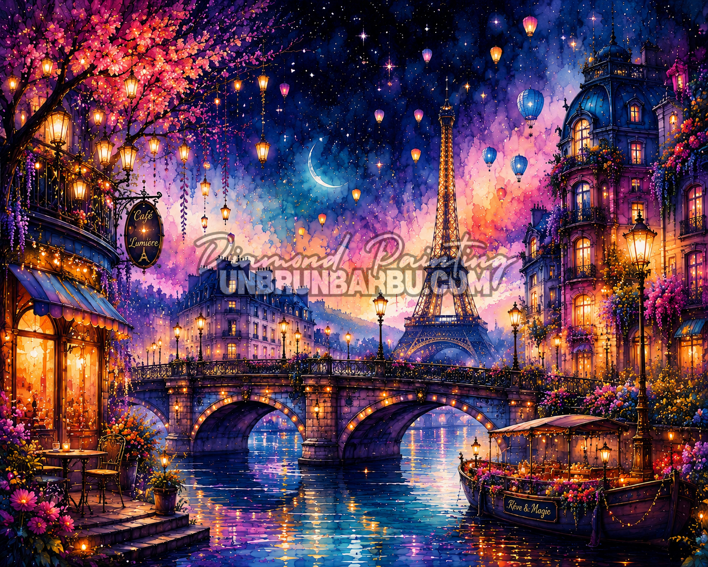 diamond painting paris ville des lumieres illustration 120x95