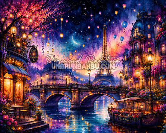 diamond painting paris ville des lumieres illustration 120x95