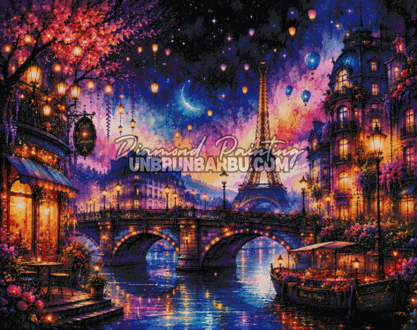 diamond painting paris ville des lumieres rendu diamante 120x95