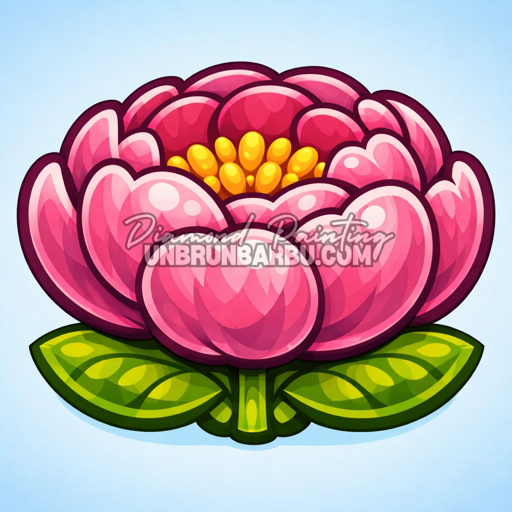 diamond painting pivoine 20x20 fleur rose