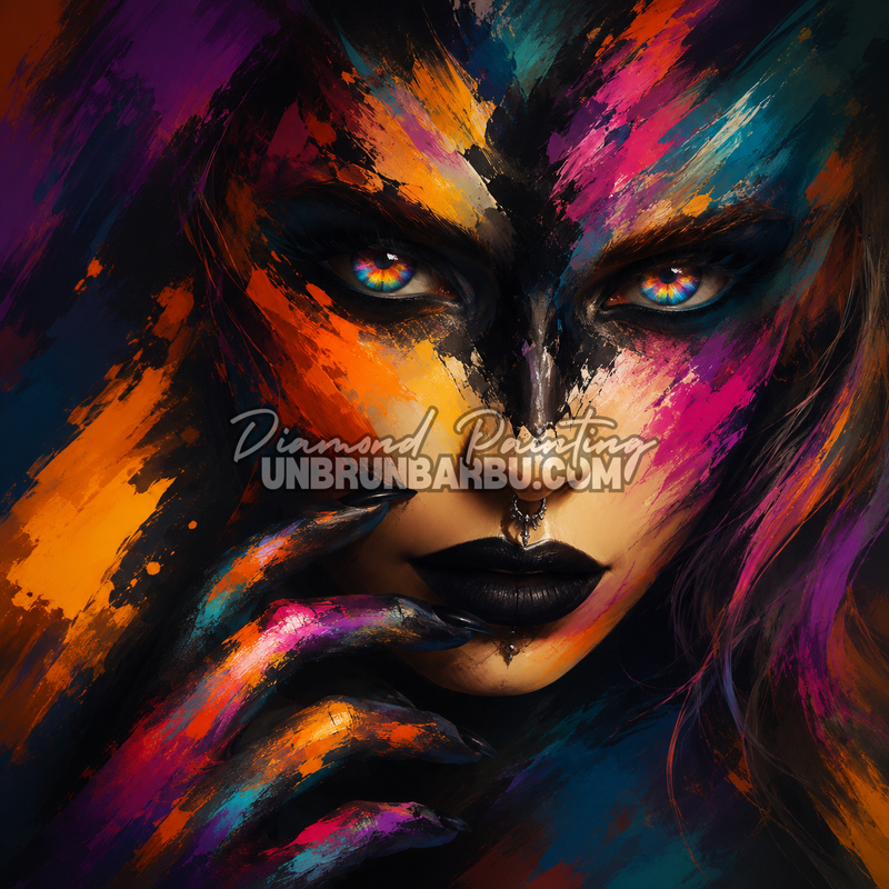 diamond painting reflets obscurs 90x90 cm illustration femme artistique coloree