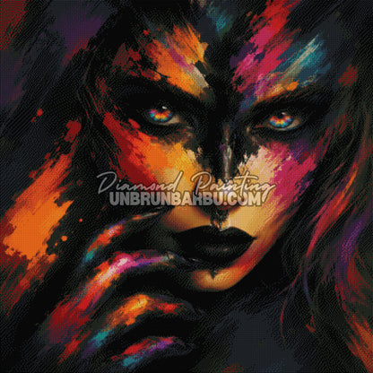 diamond painting reflets obscurs 90x90 cm rendu diamante complet