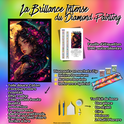 kit diamond painting reine des corbeaux 100x125 complet