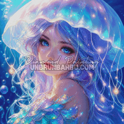 diamond painting reine des meduses 110x110 cm rendu diamante