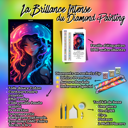 kit diamond painting reine des profondeurs couronne meduse 80x100 cm complet