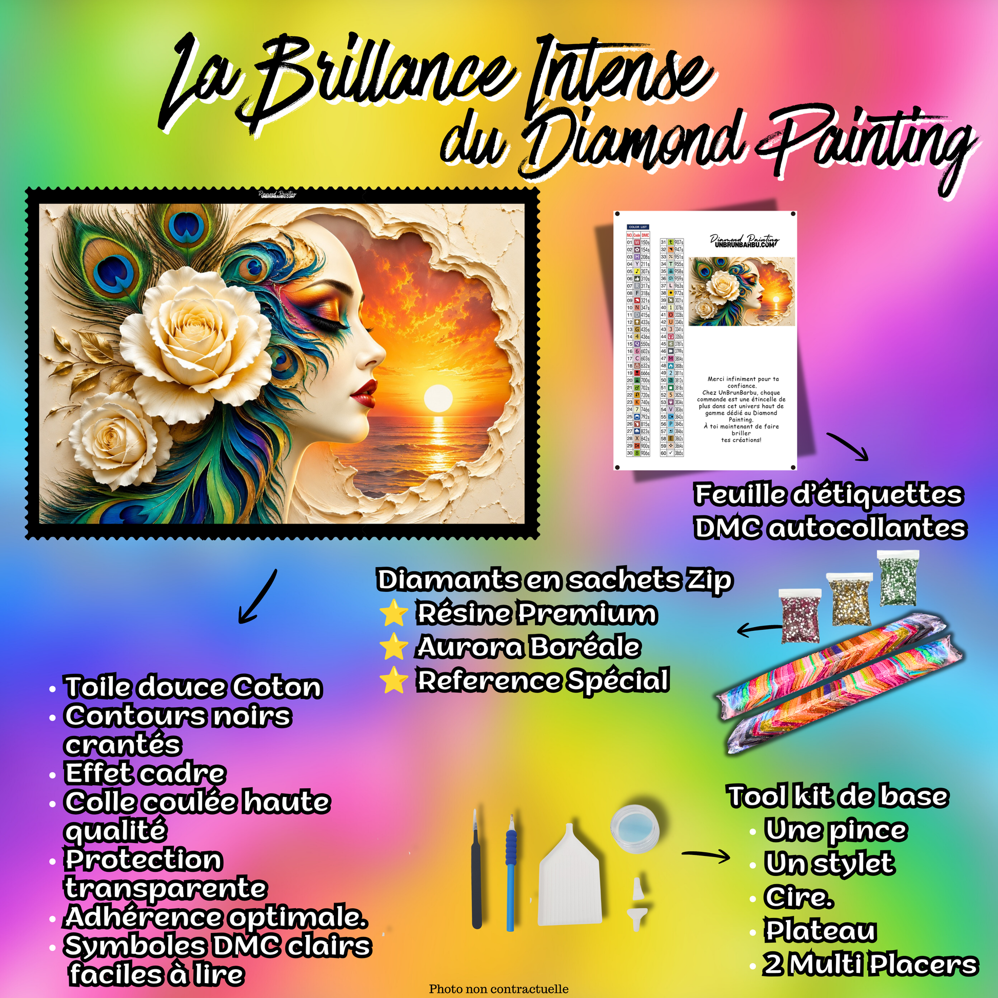 kit diamond painting reverie au crepuscule 110x85 cm complet avec diamants et accessoires
