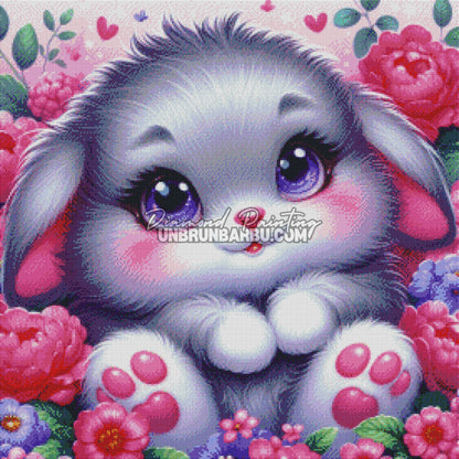 diamond painting sagesse douce du lapin 70x70 rendu diamante
