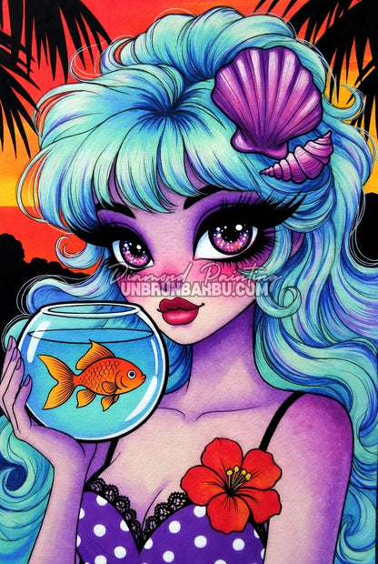 diamond painting sirene aloha illustration 70x105
