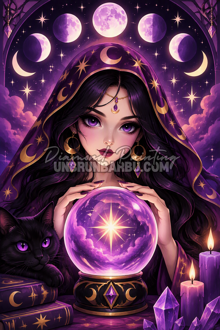Diamond Painting – Sorcière aux Lunes d’Améthyste – 60x90 cm