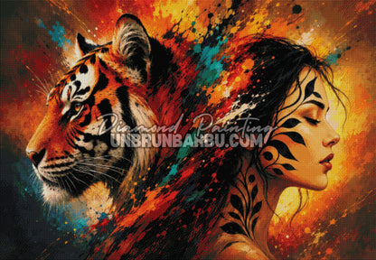 diamond painting souffle du tigre 130x90 cm rendu diamante complet