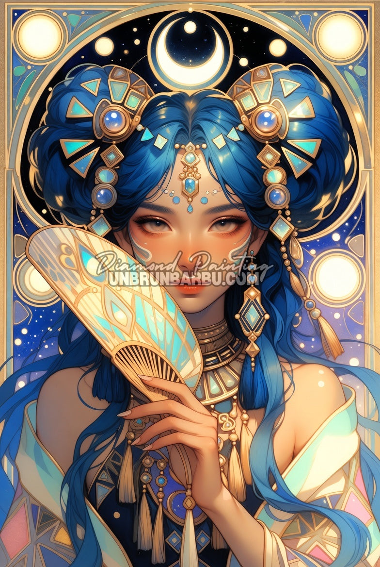 diamond painting splendeur astrale 80x120 cm illustration reine celeste
