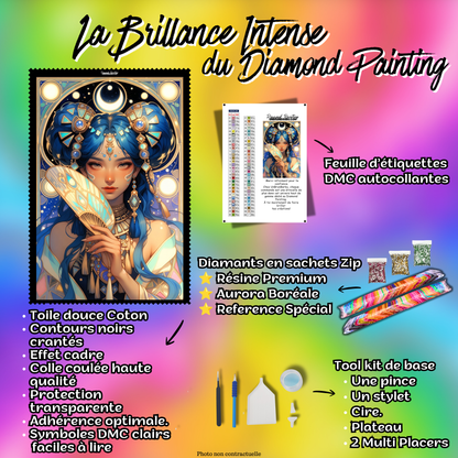 kit diamond painting splendeur astrale 80x120 cm contenu complet premium