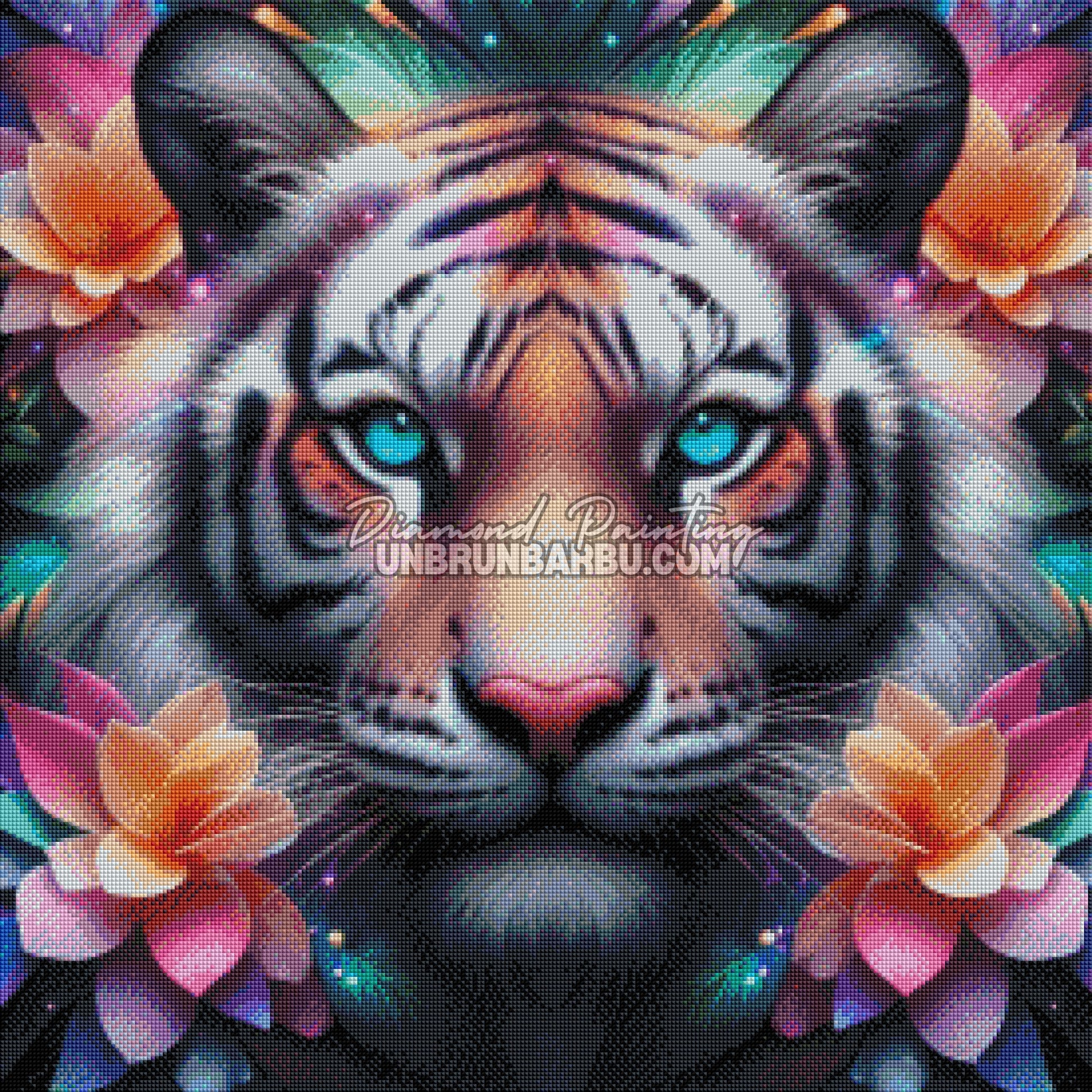 diamond painting tigre de la nature 70x70 rendu diamante
