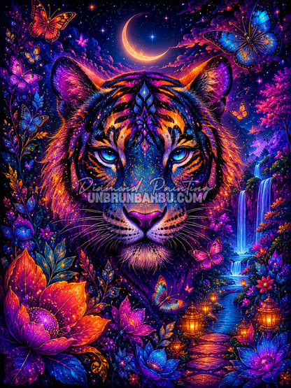 Diamond Painting Tigre des Cascades Magiques 80x110 illustration fantasy