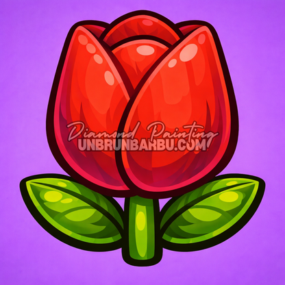 diamond painting tulipe rouge 20x20 facile