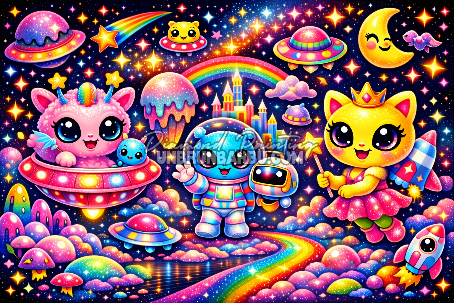 diamond painting univers extraterrestre magique 120x80 illustration principale