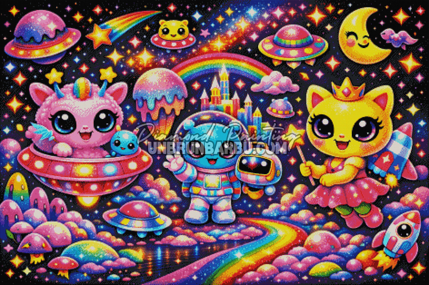diamond painting univers extraterrestre magique 120x80 rendu diamante