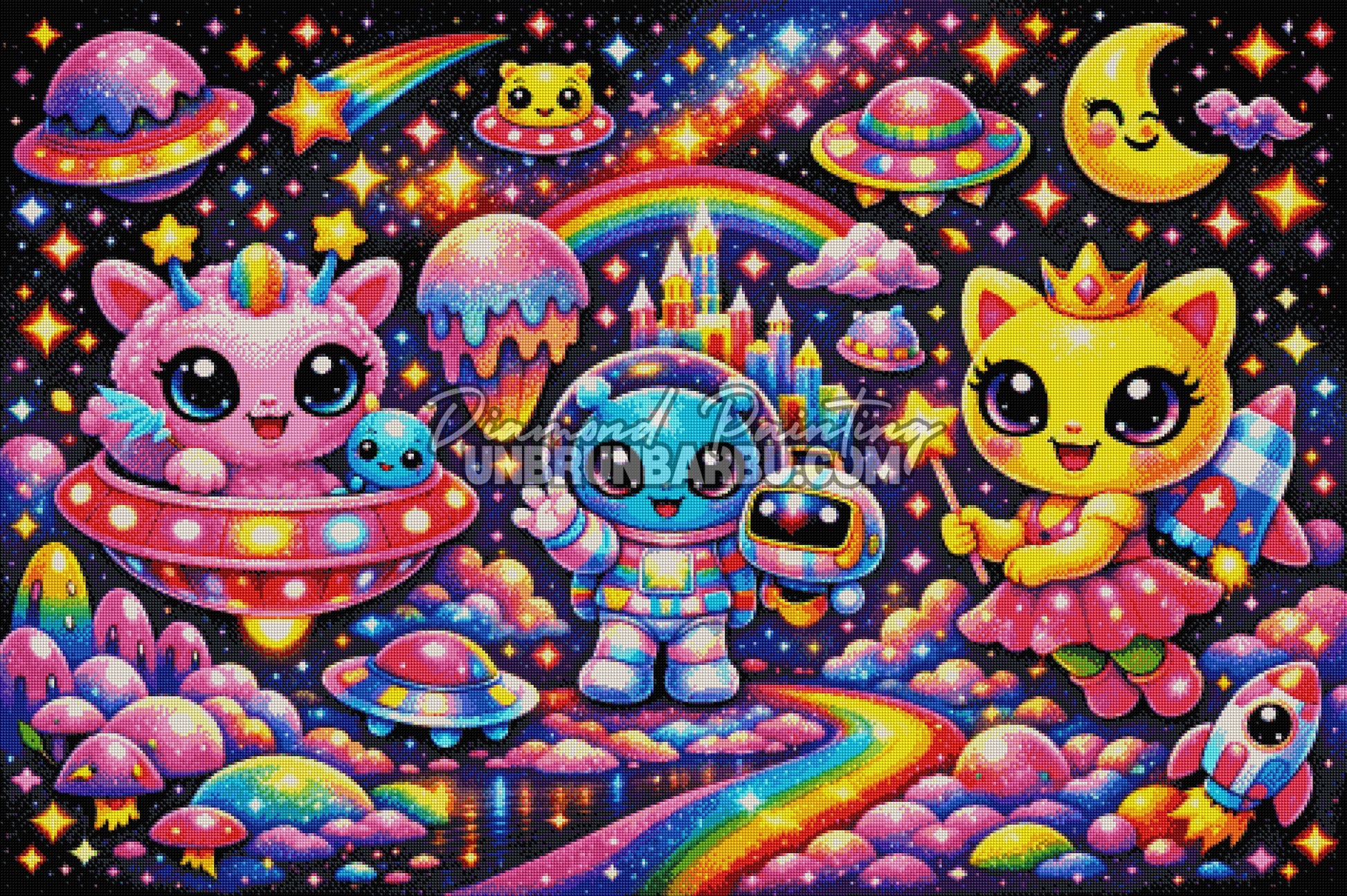 diamond painting univers extraterrestre magique 120x80 rendu diamante