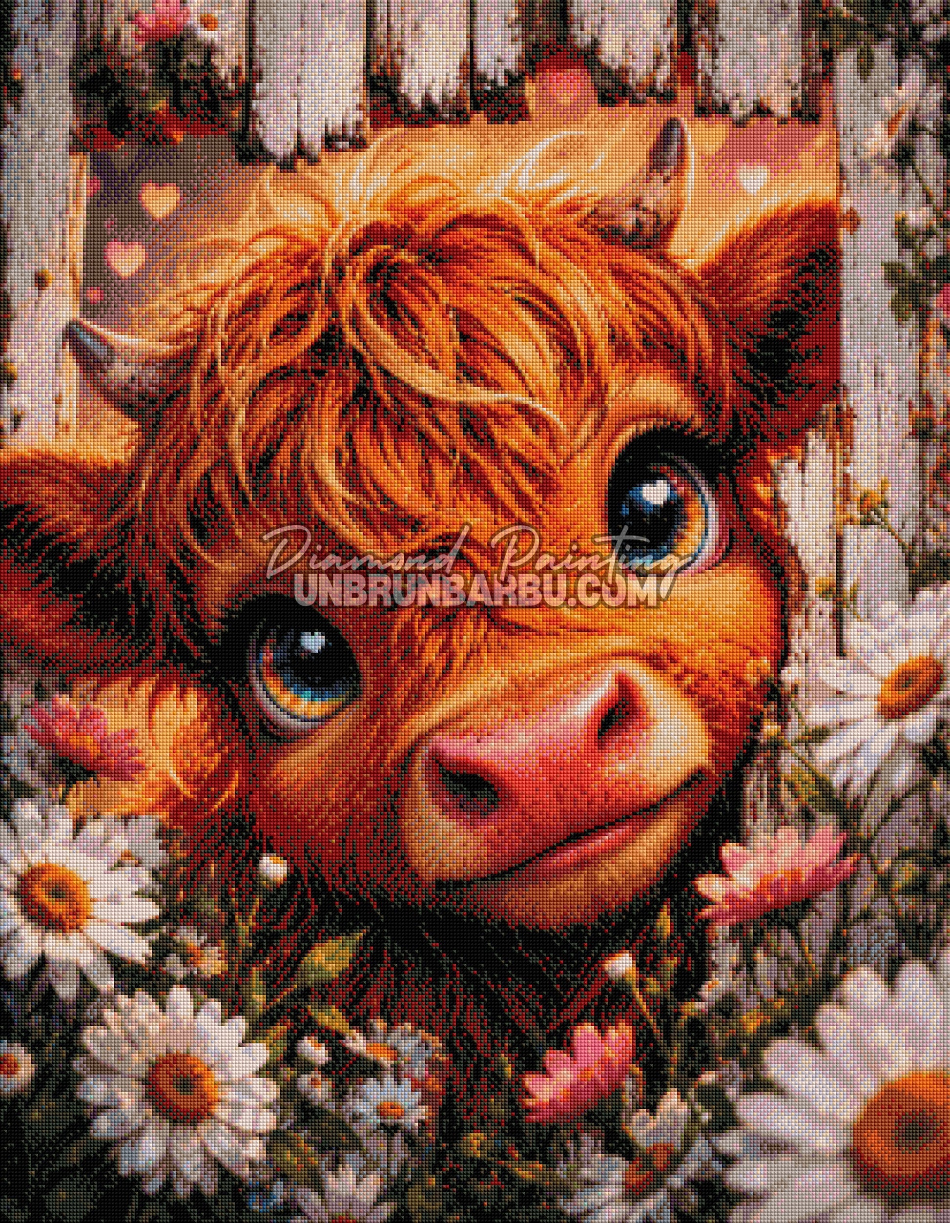 diamond painting vache mignonne rendu diamante 70x90