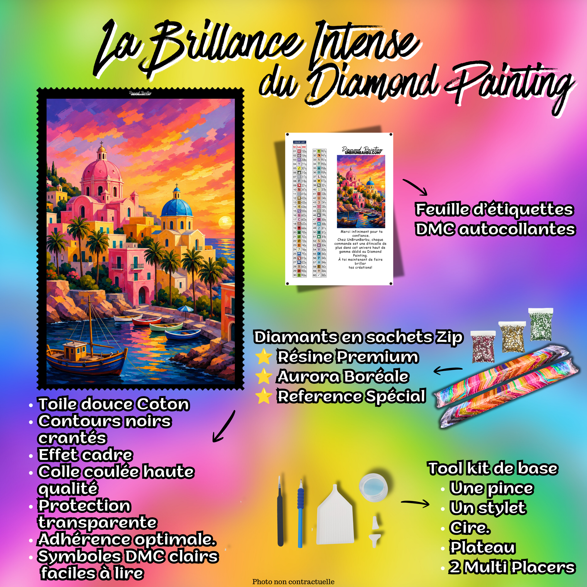diamond painting village couleurs soleil 70x95 kit complet