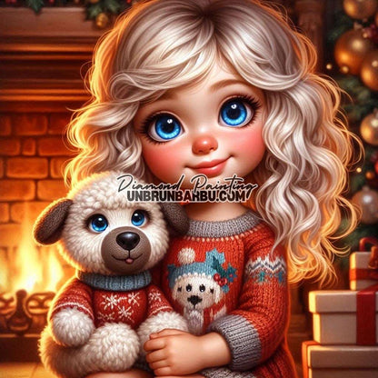 Douceur hivernale au coin du feu (90cm x 90cm) - UnBrunBarbu