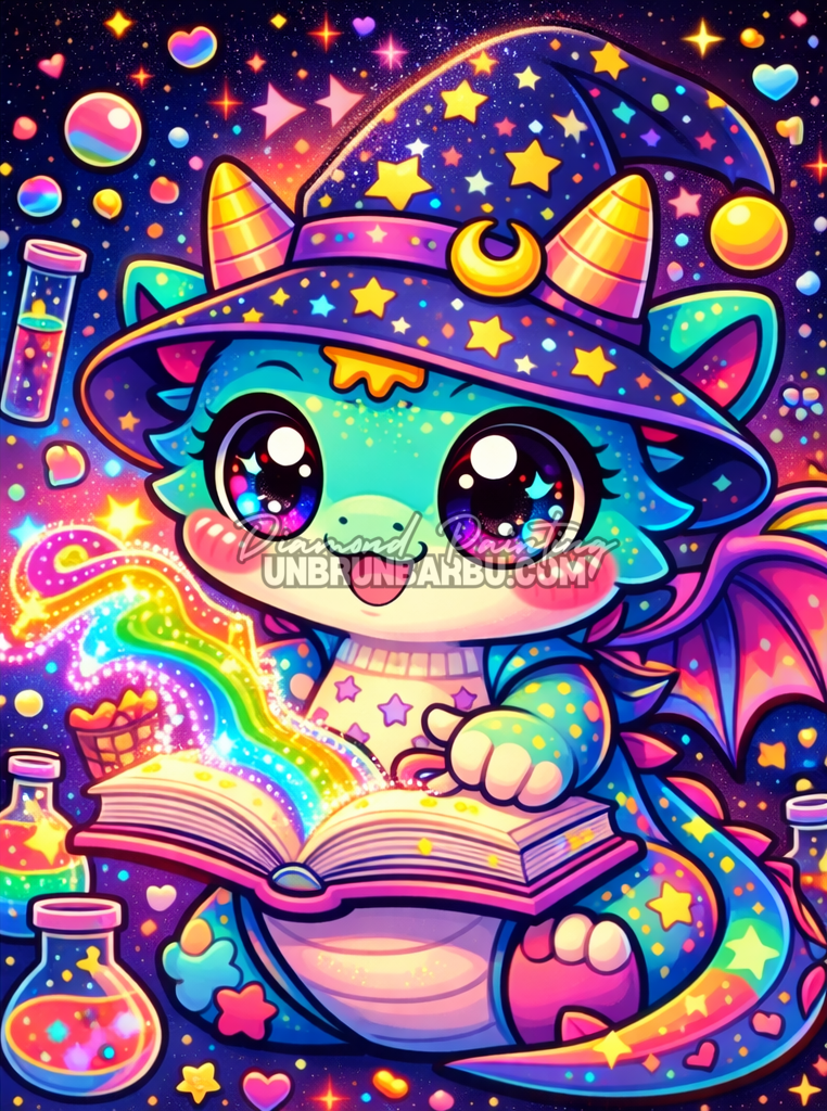 diamond painting dragon sorts arc en ciel illustration 60x80