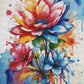 Éclats de Couleurs Florales Trio Aquarelle. (40cm x 60cm). - UnBrunBarbu
