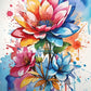 Éclats de Couleurs Florales Trio Aquarelle. (40cm x 60cm). - UnBrunBarbu
