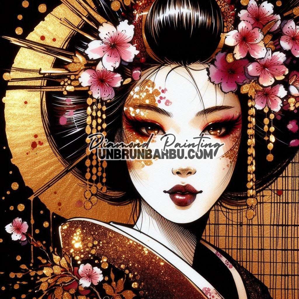 Élégance de la Geisha (80cm x 80cm) - UnBrunBarbu