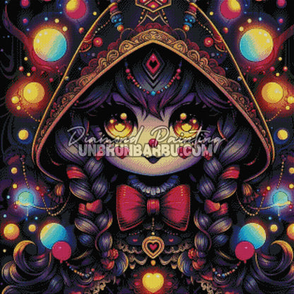 diamond painting enchanteresse kawaii tresses magiques rendu diamante 80x80