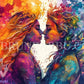 Etreinte Arc - en - ciel. (90cm x 60cm) - UnBrunBarbu