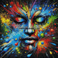 Explosion de Couleurs dans le Cosmos (90cm x 90cm) - UnBrunBarbu