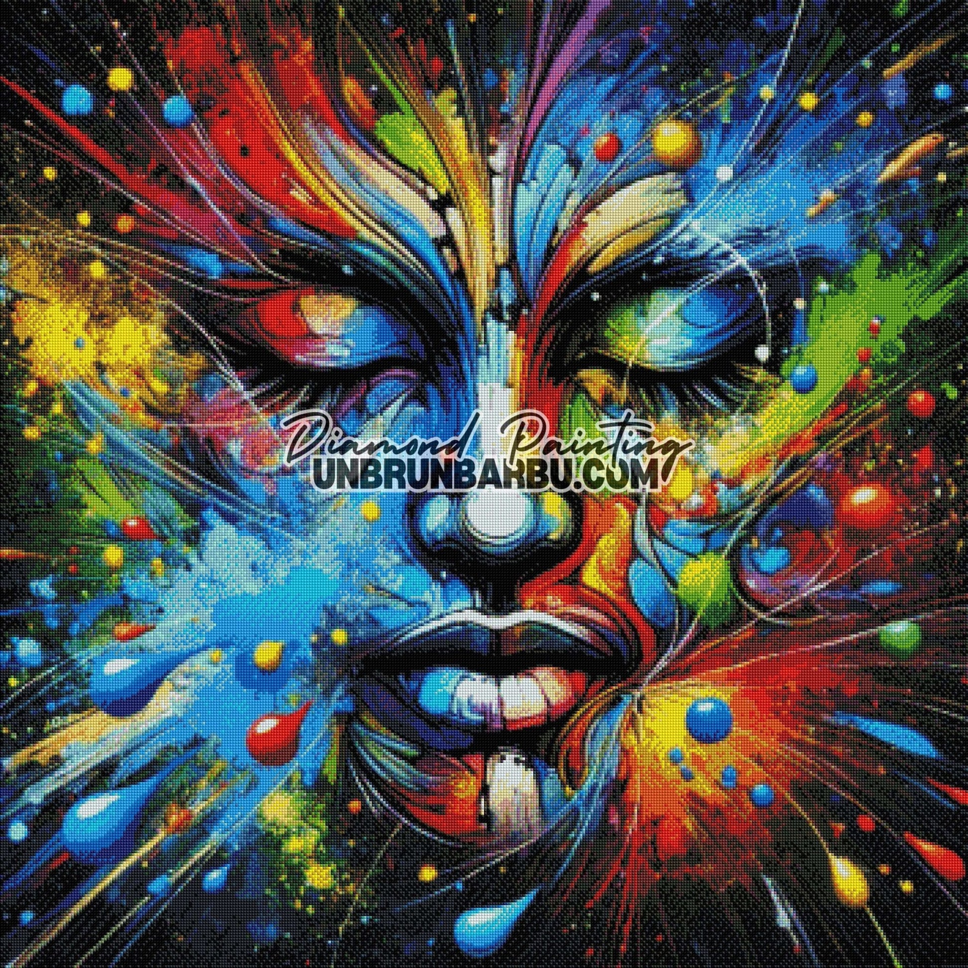 Explosion de Couleurs dans le Cosmos (90cm x 90cm) - UnBrunBarbu