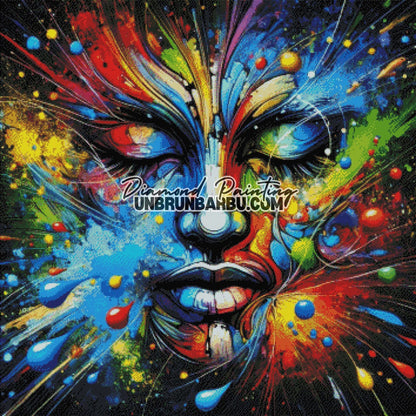 Explosion de Couleurs dans le Cosmos (90cm x 90cm) - UnBrunBarbu