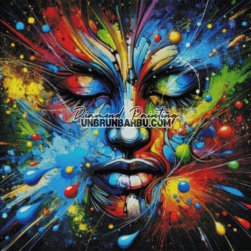 Explosion de Couleurs dans le Cosmos (90cm x 90cm) - UnBrunBarbu