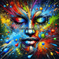 Explosion de Couleurs dans le Cosmos (90cm x 90cm) - UnBrunBarbu