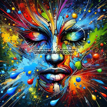 Explosion de Couleurs dans le Cosmos (90cm x 90cm) - UnBrunBarbu