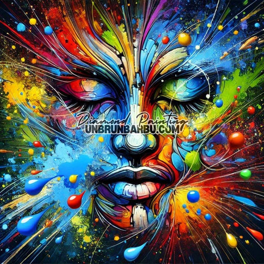 Explosion de Couleurs dans le Cosmos (90cm x 90cm) - UnBrunBarbu