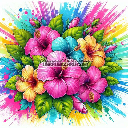 Explosion de Couleurs Tropicales (80cm x 80cm) - UnBrunBarbu