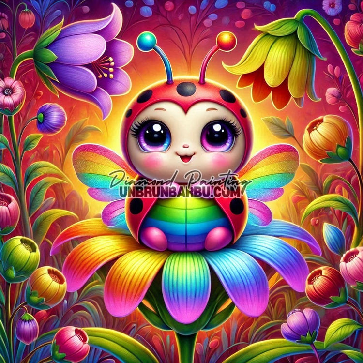 Fée Coccinelle du Jardin Magique (90cm x 90cm)