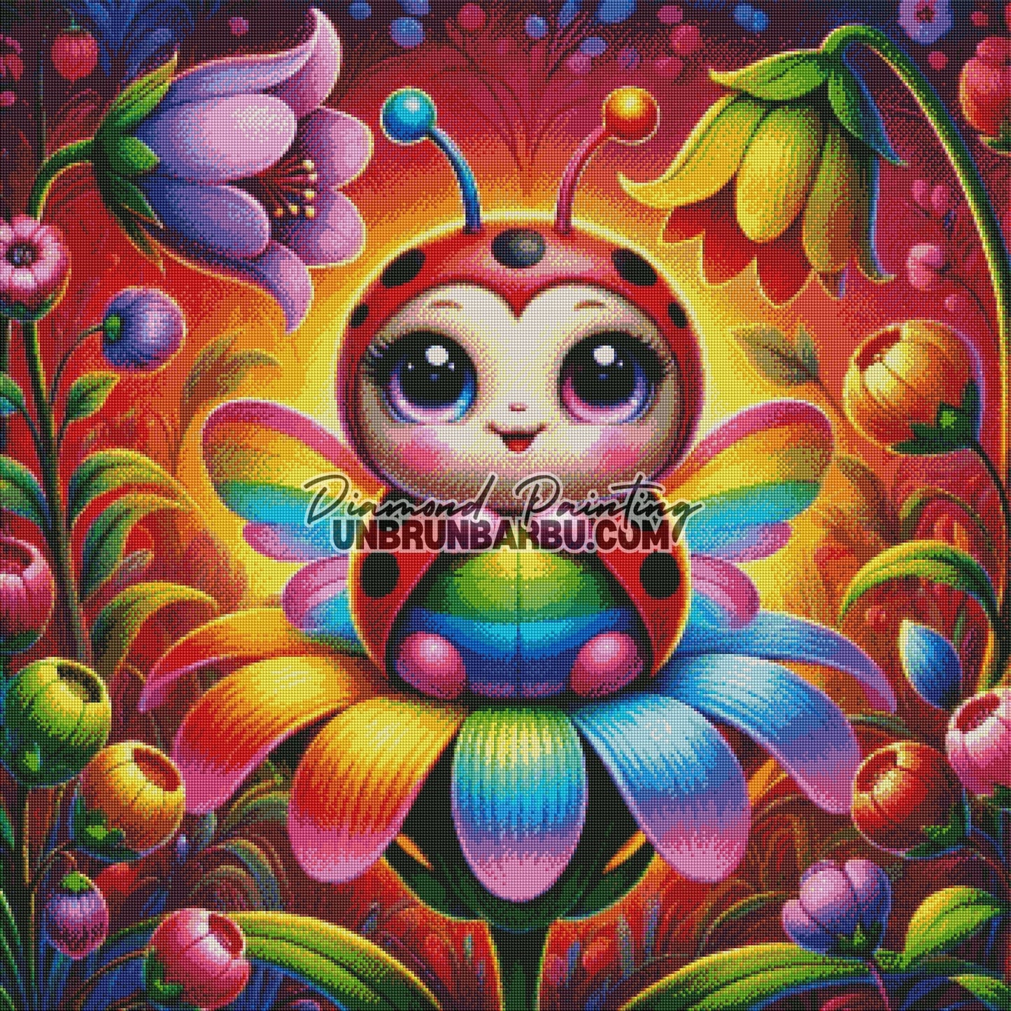 Fée Coccinelle du Jardin Magique (90cm x 90cm) - UnBrunBarbu