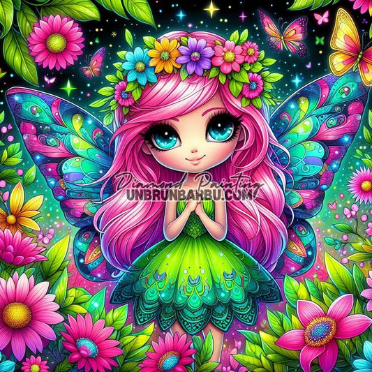 Fée des Jardins (100cm x 100cm) - UnBrunBarbu