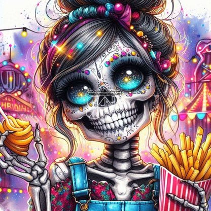 Fête Foraine Macabre (90cm x 90cm) - UnBrunBarbu