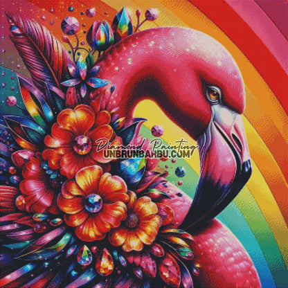 Flamant Jewel (90cm x 90cm) - UnBrunBarbu