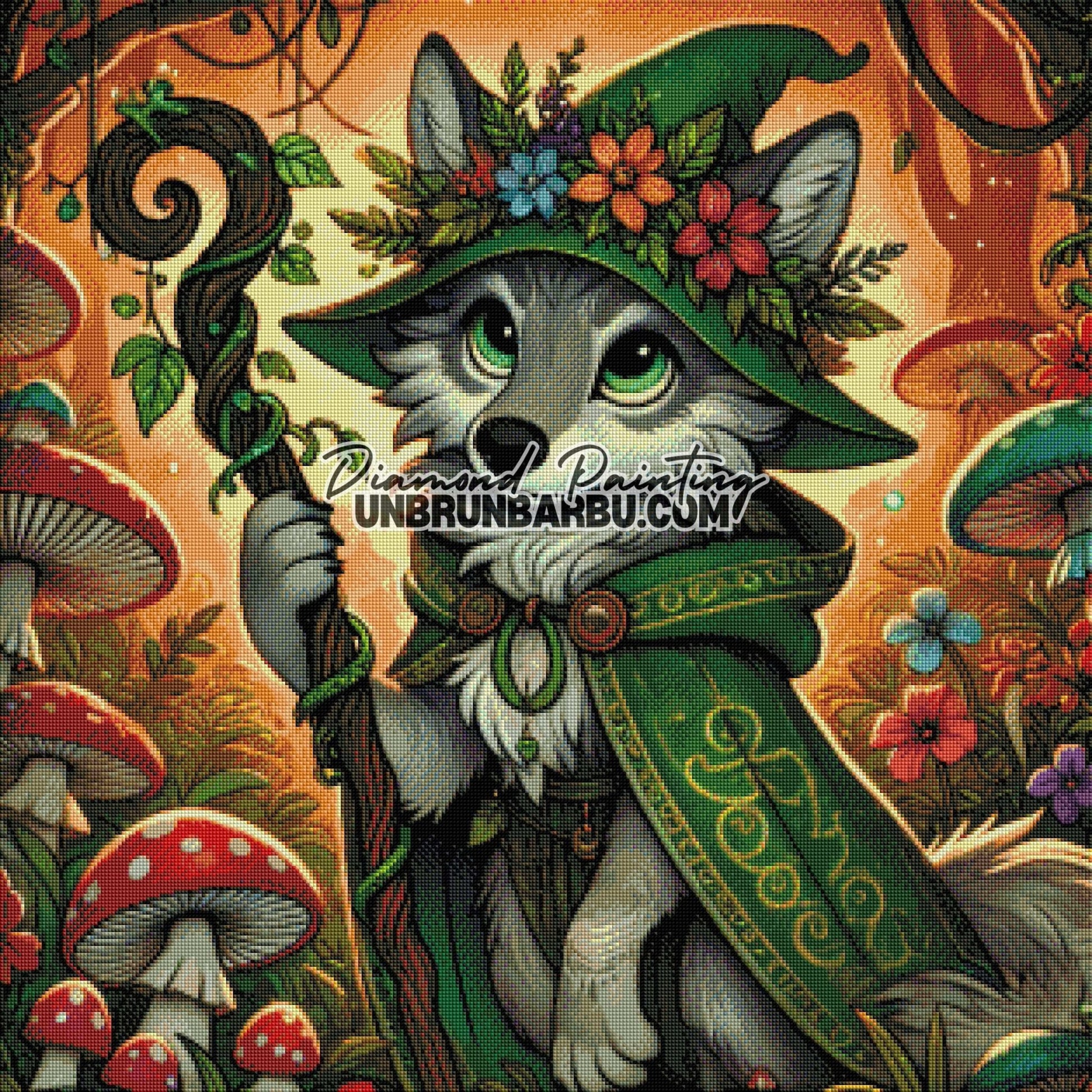 Gardien de la Forêt Enchantée (90cm x 90cm) - UnBrunBarbu