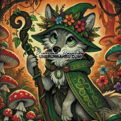 Gardien de la Forêt Enchantée (90cm x 90cm) - UnBrunBarbu