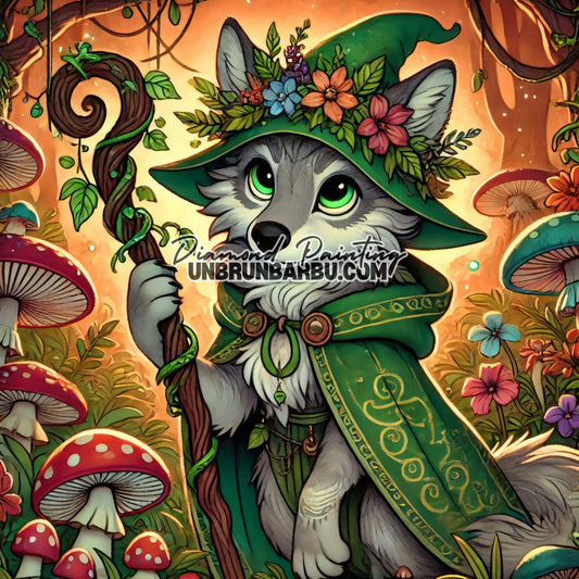 Gardien de la Forêt Enchantée (90cm x 90cm) - UnBrunBarbu